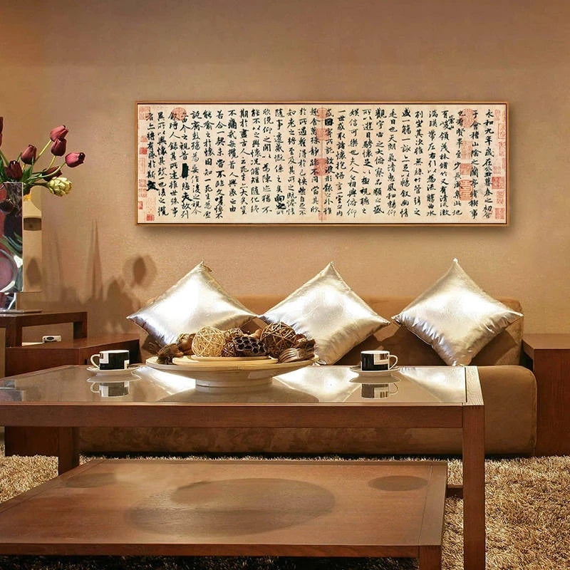 Traditional Chinese Calligraphy Lanting Preface Canvas Painting Posters Prints Scandinavian Wall Art Picture Living Room Decor