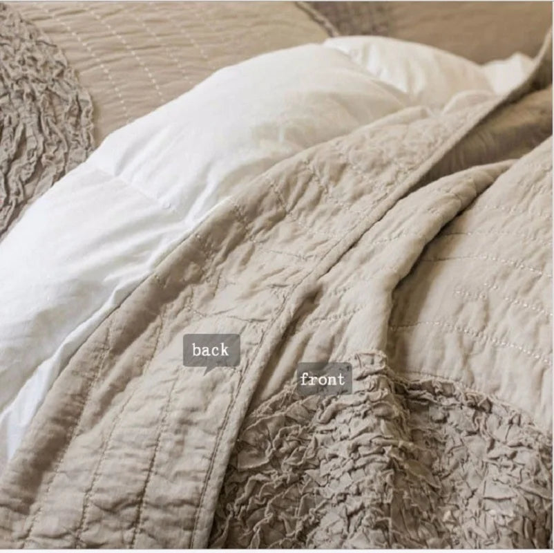 CHAUSUB Cotton Quilt Set 3PCS Bedspread on the Bed Europe Applique Bed Cover King Queen Size Quilted Coverlet Summer Comforter