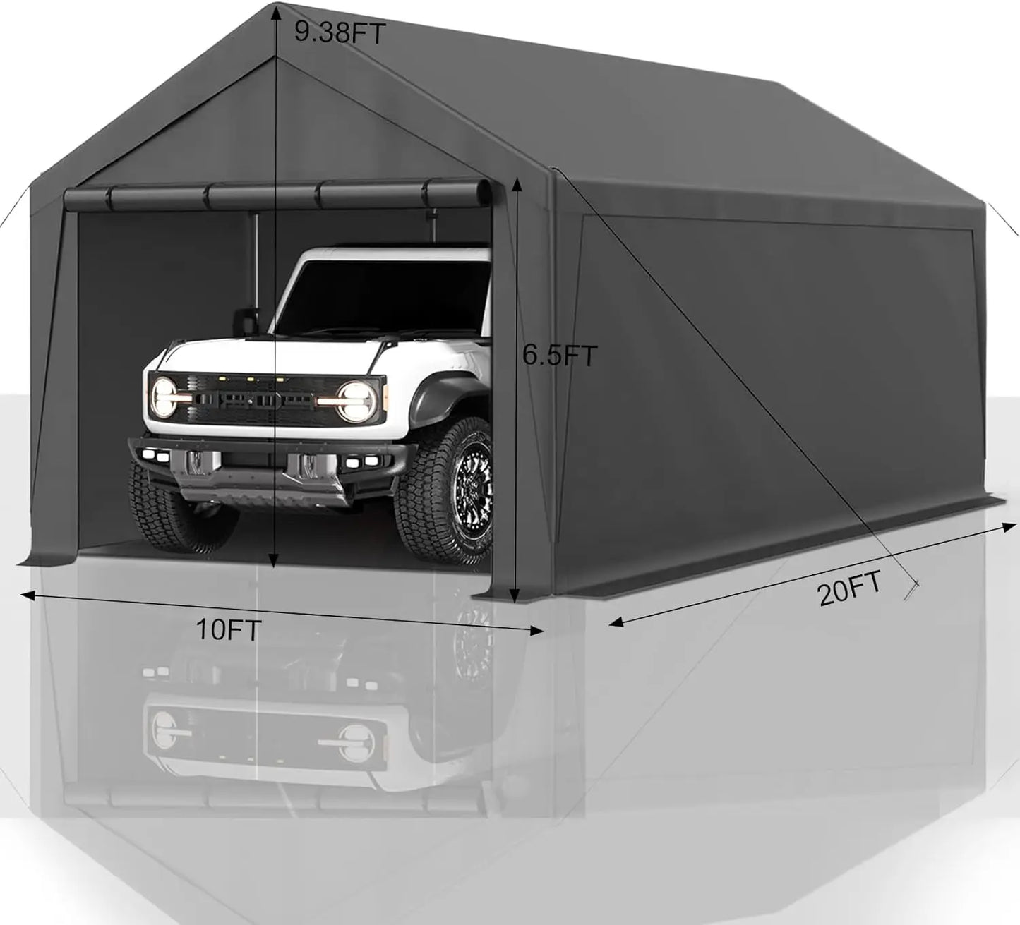 Carport 10x20 Ft Heavy Duty Canopy Steel Canopy Storage Shed,Portable Garage Party Tent,Portable Garage with Removable Sidewalls