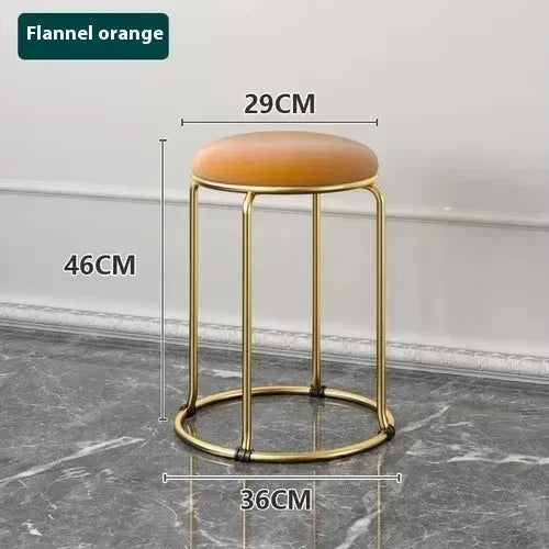Beauty Salon Gold Luxury Velvet Dining Chair Bar Stool Dresser Chair Vanity Low Stool Taburete Con Respaldo Nordic Furniture YH