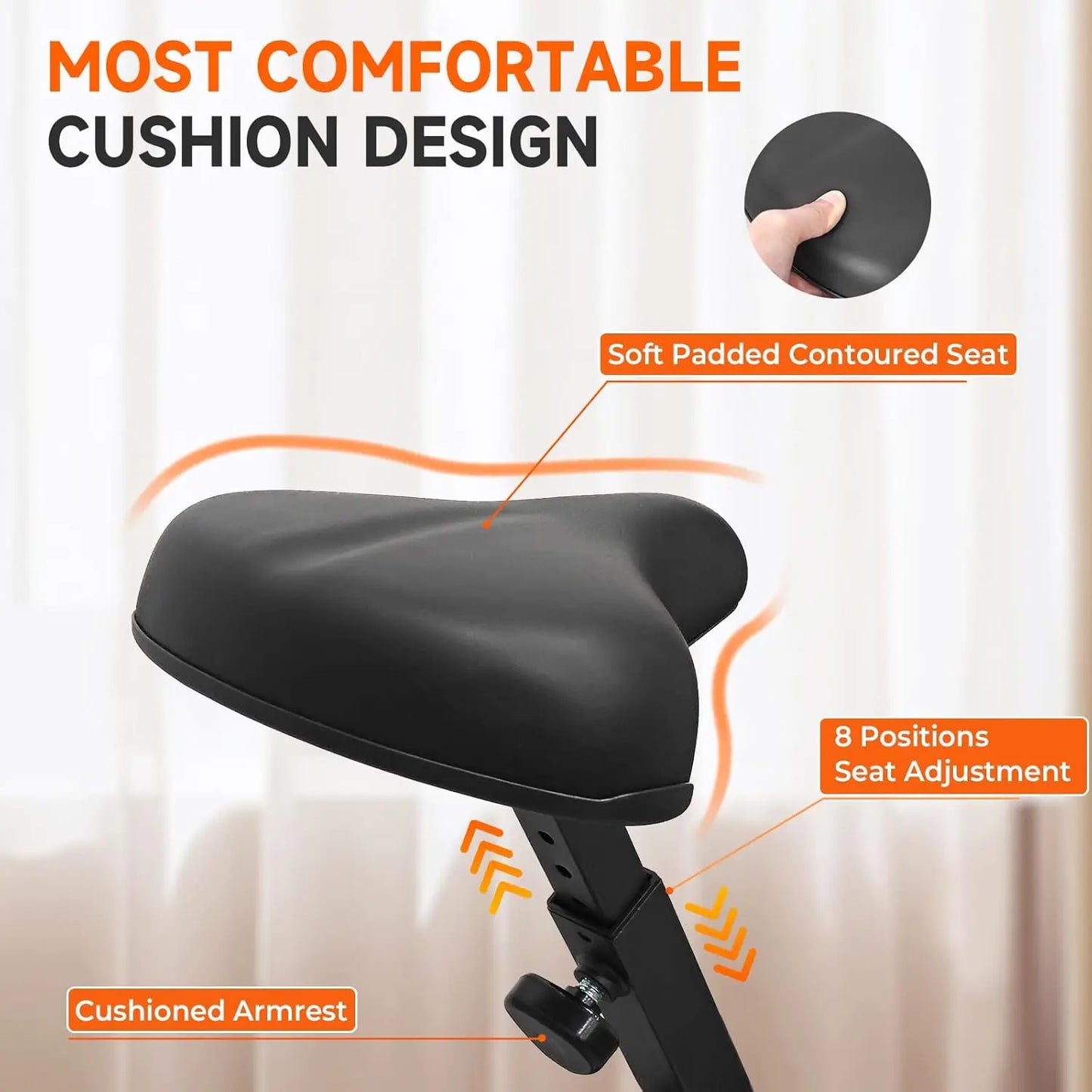 Bike, Foldable Fitness Bike Machine, Upright Indoor Cycling Bike, Magnetic X-Bike with 10-Level Adjustable Resistance f