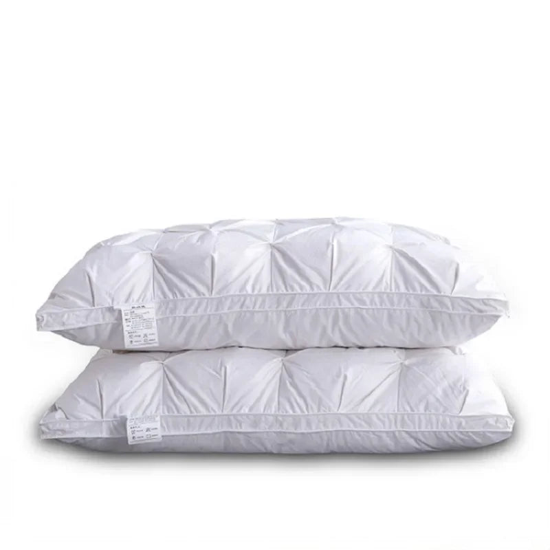 Lanlika Winter White 100% Goose Down Pillow Neck Pillow For Sleeping 100% Cotton Shell 3D Style Rectangle Queen King Bed Pillow