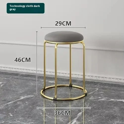 Beauty Salon Gold Luxury Velvet Dining Chair Bar Stool Dresser Chair Vanity Low Stool Taburete Con Respaldo Nordic Furniture YH