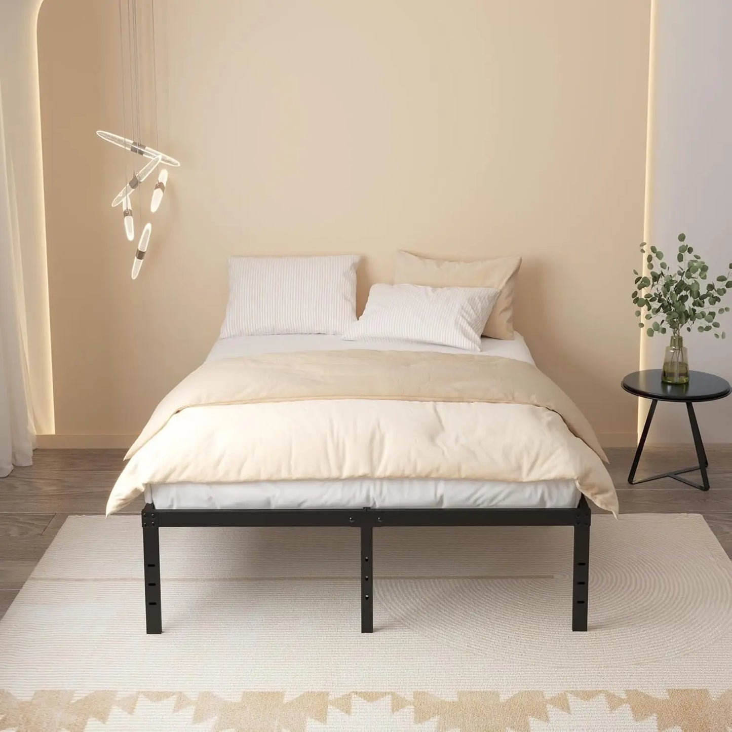 California King Bed Frames, 20 Inch Heavy Duty Metal Platform Support Up to 3000 lbs with steel Slat, No Box Spring Needed, Easy
