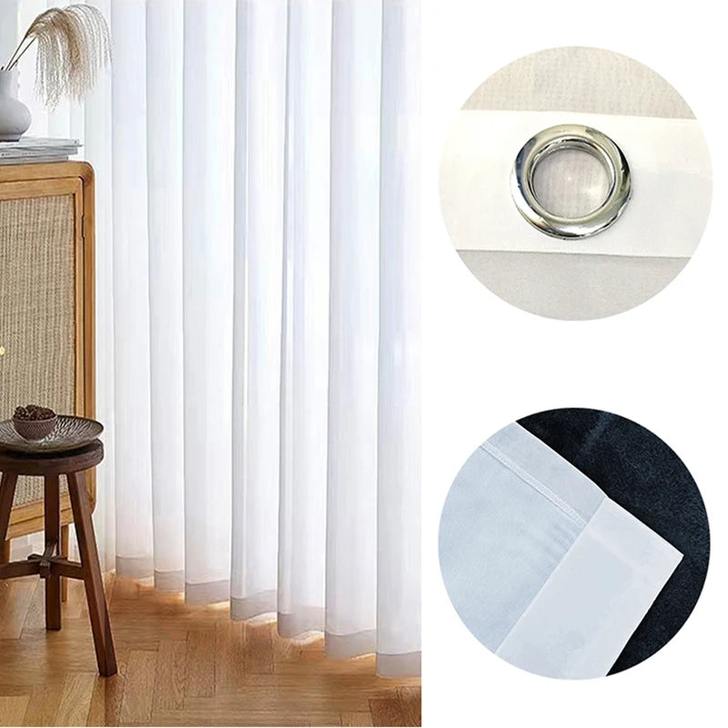White Tulle Chiffon Sheer Window Curtain 1PC