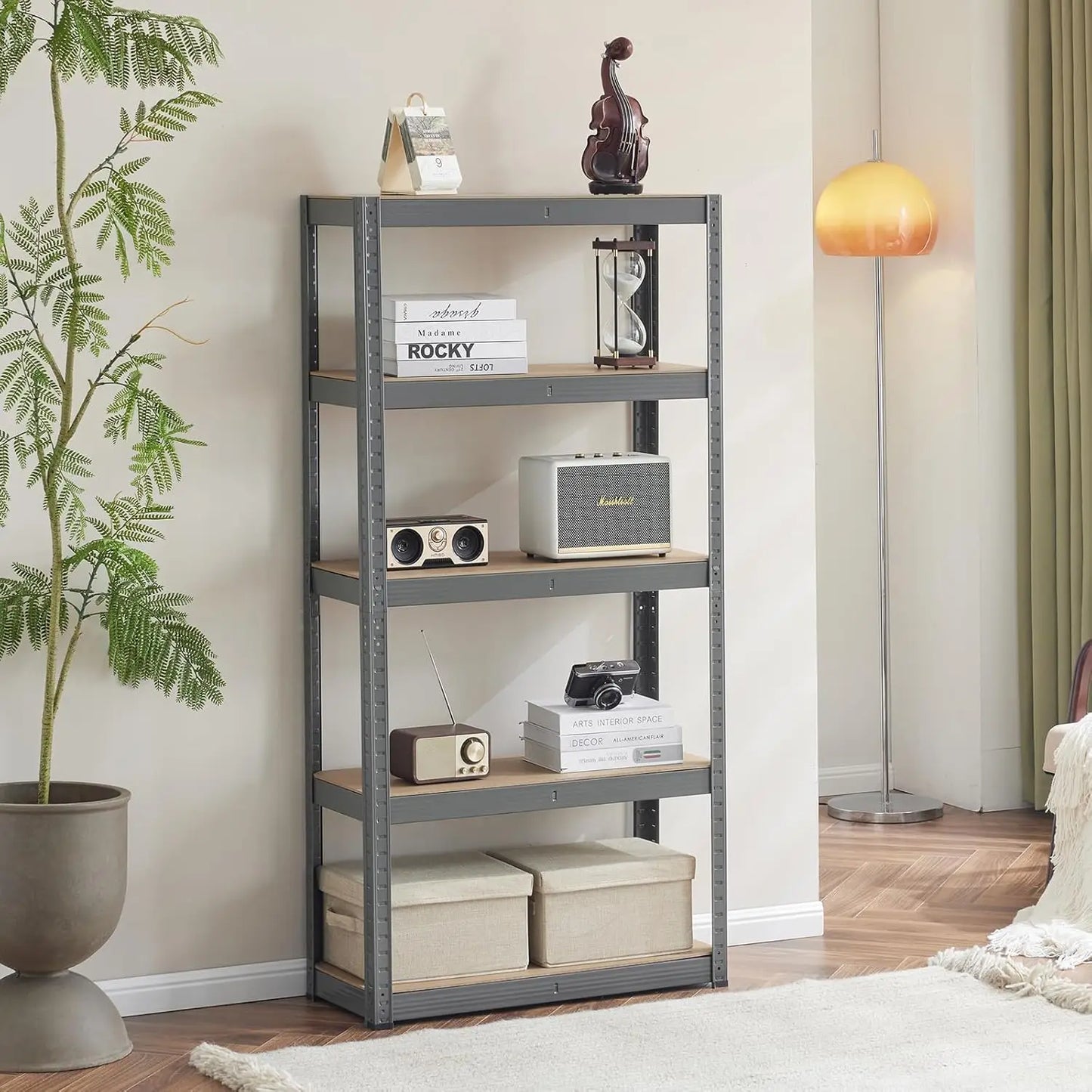 5-Tier Storage Shelves, Adjustable Shelving Unit, 60 x 30 x 12 Inches, Load 2920 lb, Multipurpose Shelf Kitchen Garage Pantry Cl