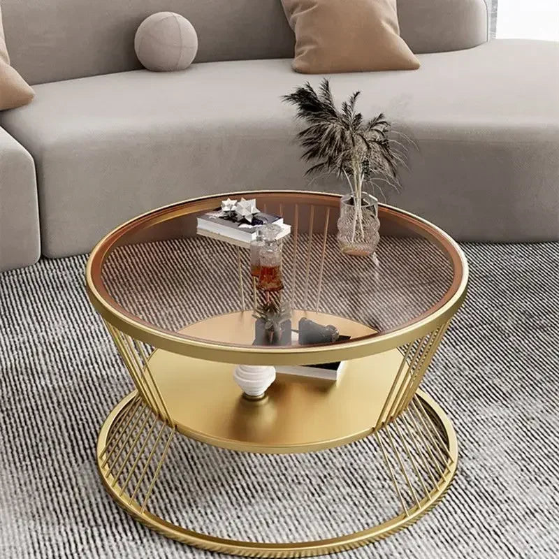 Small Apartment Living Room Round Household Minimalist Mini Table Modern Light Luxury