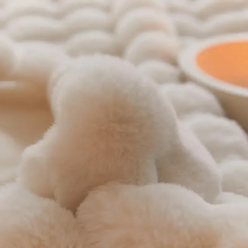 Thick Plush Blanket Rabbit Faux Fur Bubble Fleece Winter Double-Sided for Office Nap and Sofa Cover Kpop Blankets Bed Warm Throw