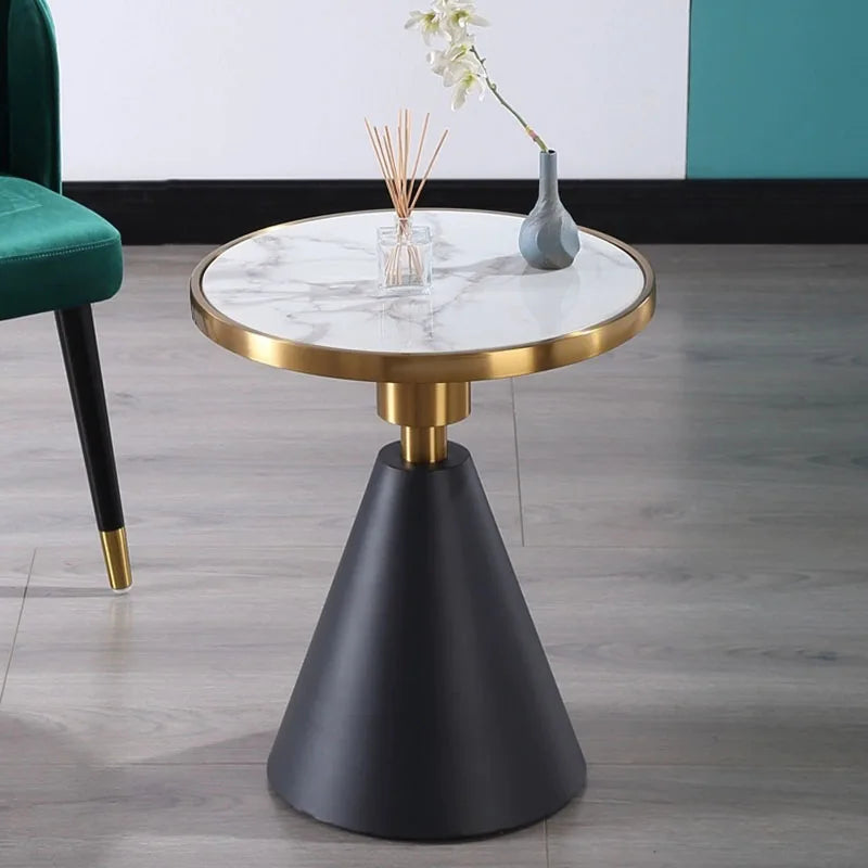 Round Marble Small Coffee Tables Design Luxury Modern White Coffee Tables Living Room Nordic Effect Table Basse Home Furniture - LUXHOME