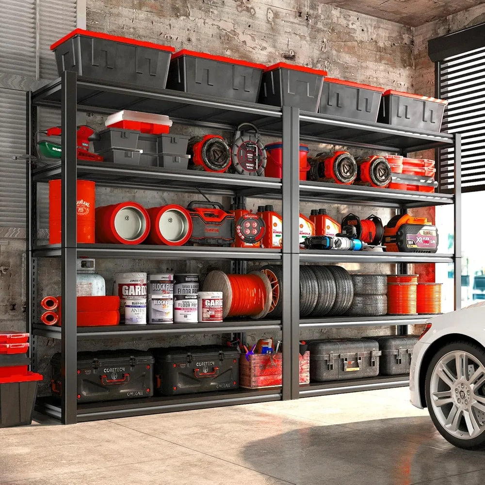 Garage Shelving Heavy Duty, 2500LBS Storage Shelves, 5 Tier Garage Shelves Adjustable Metal Shelving