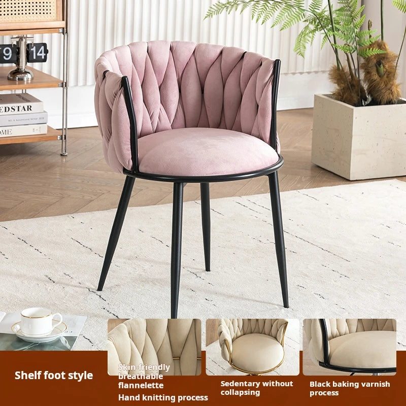 Modern Armchairs For Living Room High Grade Flannel Bar Stool Bedroom Makeup Chair Back Lift Swivel Nail Dressing Chair