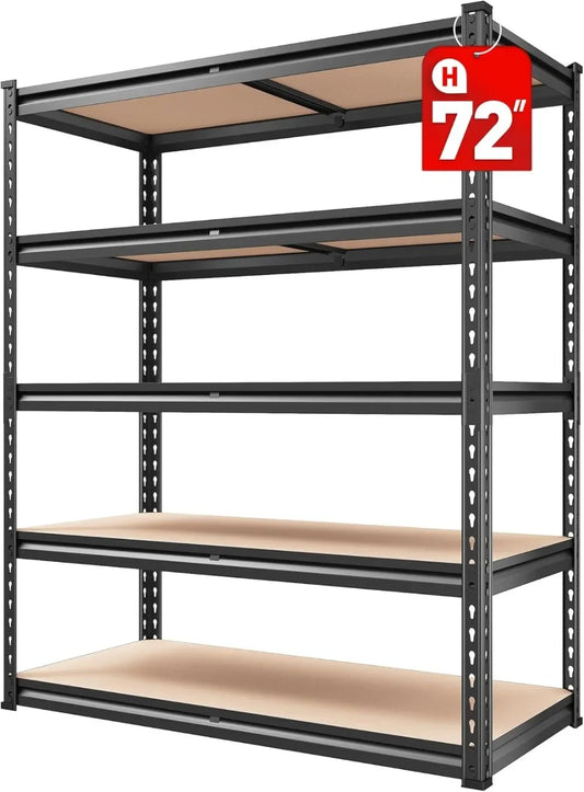 2000LBS Garage Shelving 72''H Storage Shelves Heavy Duty Shelving 5 Tier Metal Shelves for Garage Shelves 35.5"W x72"H x 15.8"D