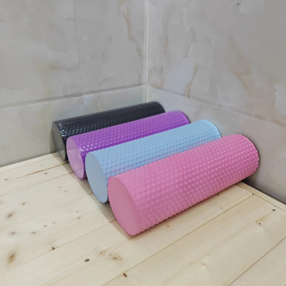 Yoga Roller Round Enhanced Home Workouts EVA Foam Cylinder Hexagonal Roller for Pilates Exercise Diameter 9.5cm Length 29.7cm