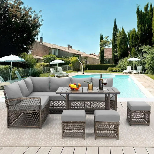 SunHaven 7-Piece Wicker Dining Set