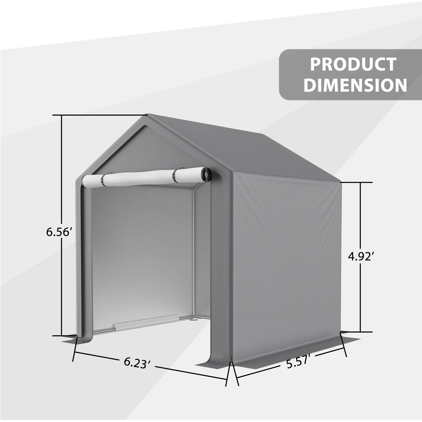 6 x 6 ft Portable Outdoor Storage Shed, Heavy Duty with Roll-up Doors