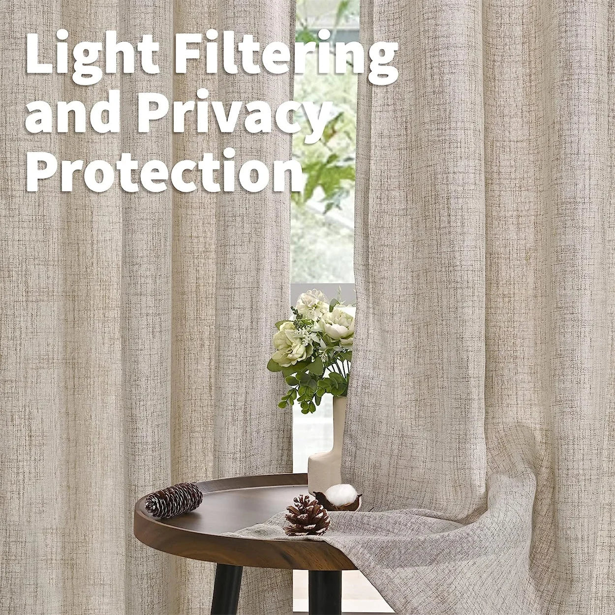 Linen Privacy Curtains 1PC