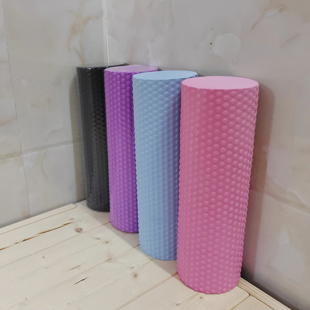Yoga Roller Round Enhanced Home Workouts EVA Foam Cylinder Hexagonal Roller for Pilates Exercise Diameter 9.5cm Length 29.7cm