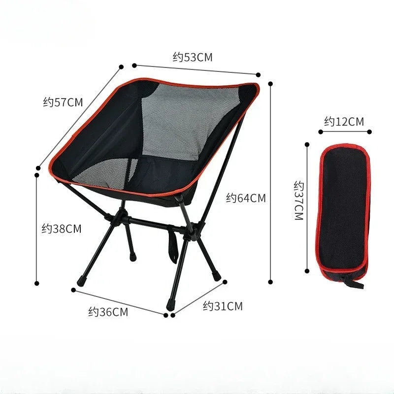Outdoor Camping Chair Portable Folding Moon Beach Chair Leisure Travel BBQ Fishing Chairs Detachable Picnic Outdoor Furniture