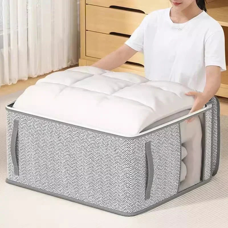 Foldable Clothes Storage Bag Visual Quilt Organize Cases Waterproof Large Capacity Clothing Pack Bag Pillow Down Coat Organize