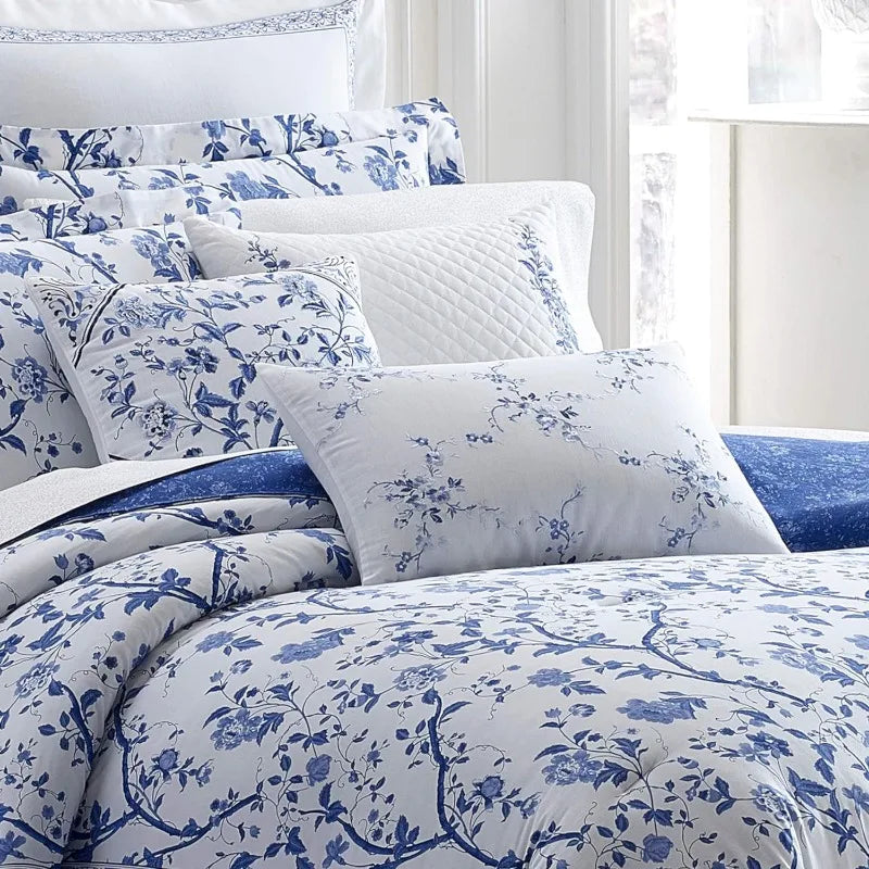 Duvet Cover Set, Reversible Cotton Bedding with Matching Shams, Home Decor for All Seasons