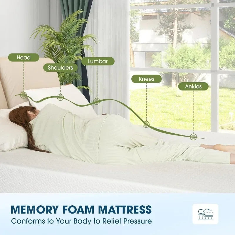 3 Inch Gel Memory Foam Mattress Topper California King Size, High Density Ventilated Memory Foam Bed Mattress Topper for Back