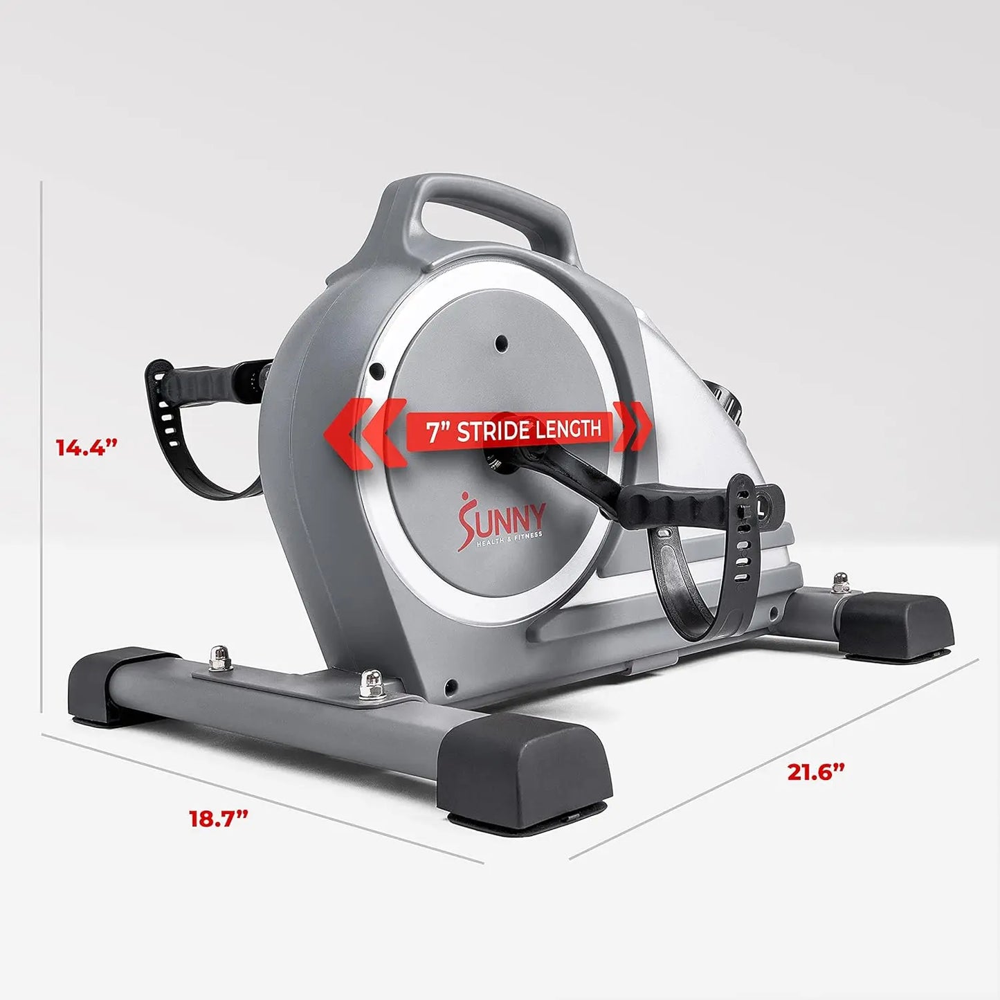 Health & Fitness Magnetic Under Desk Mini Exercise Cycle Bike, Dual Function Pedal Exerciser with Digital Monitor and Carr
