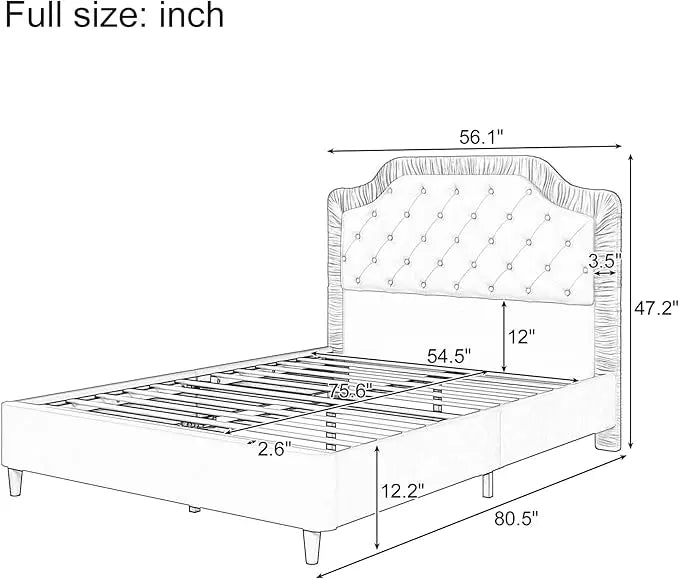 2 Pieces King Bedroom Sets, King Size Ruched and Button Tufted Velvet Upholstered Bed Frame and Storage Ottoman Bench