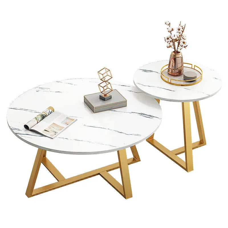 Simplicity Black Coffee Tables Round Nordic Advanced Sense Luxury Coffee Tables Marble Effect Unique Couchtisch Home Furniture - LUXHOME