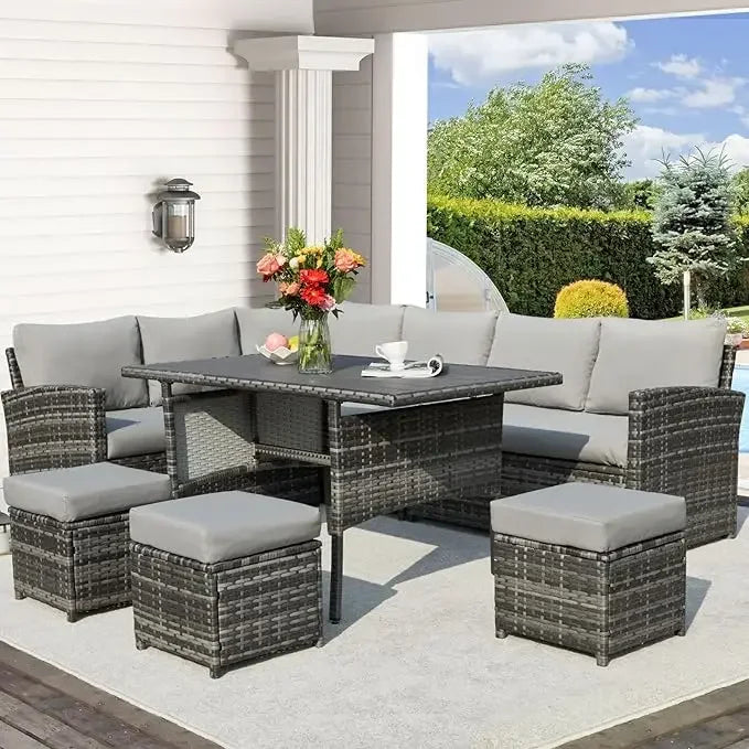 SunHaven 7-Piece Wicker Dining Set