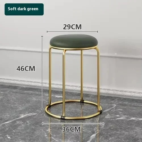 Beauty Salon Gold Luxury Velvet Dining Chair Bar Stool Dresser Chair Vanity Low Stool Taburete Con Respaldo Nordic Furniture YH