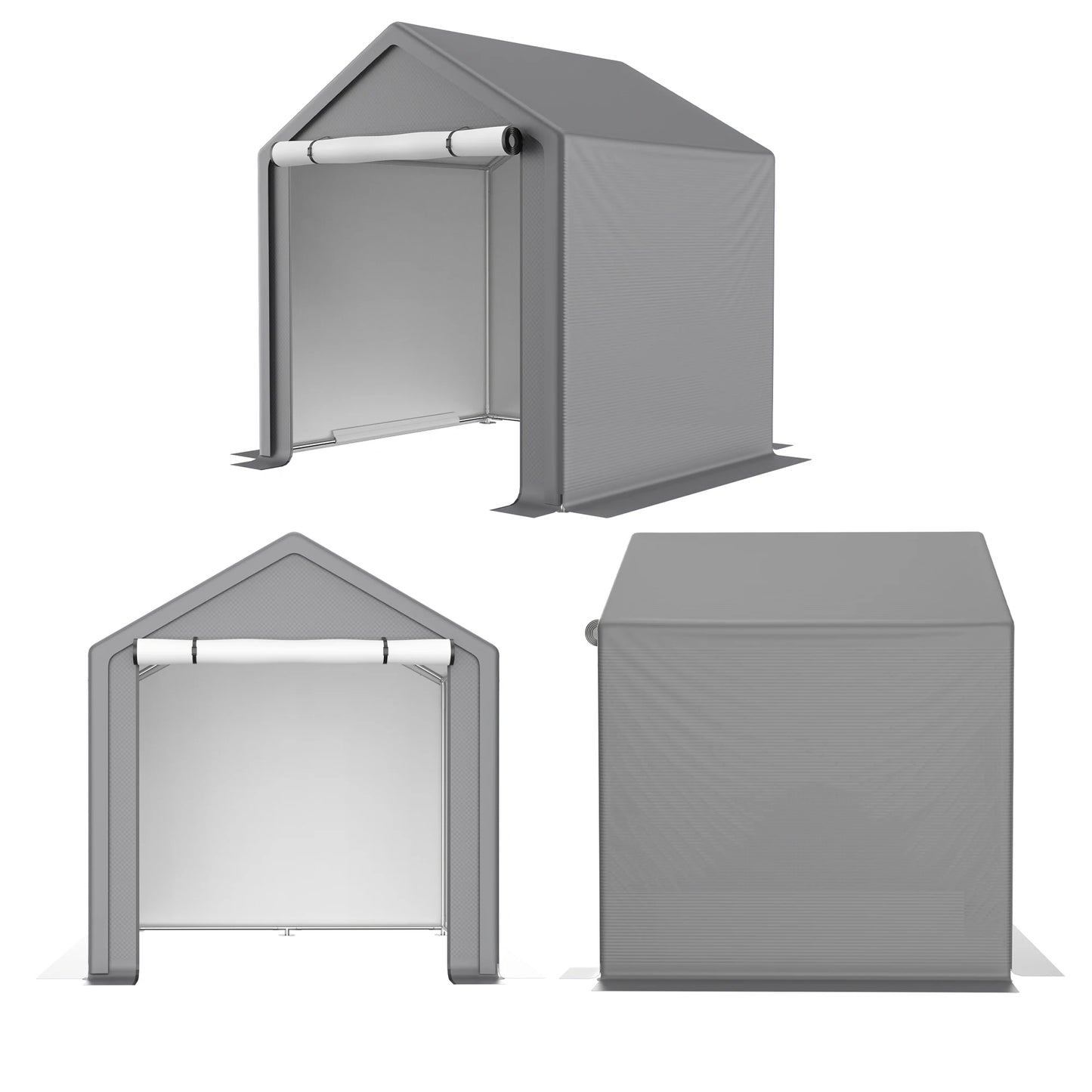 6 x 6 ft Portable Outdoor Storage Shed, Heavy Duty with Roll-up Doors