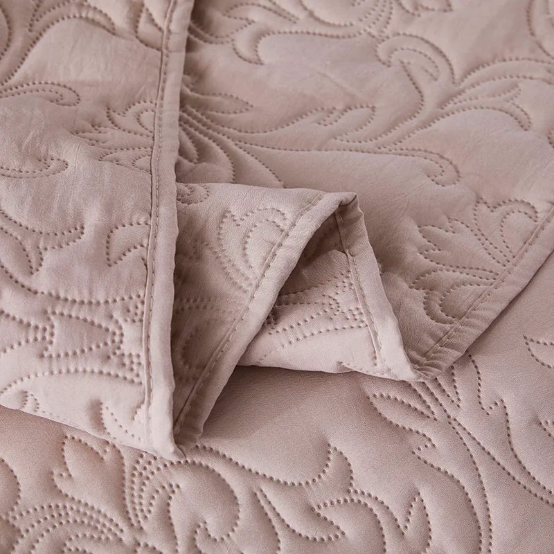 Solid Color Bedspread 3D Printing Cotton Polyester Quilted Bedspreads Quilt Bed Covers Blanket Pillowcase Double Queen King #/