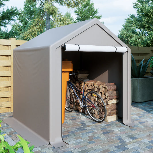 6 x 6 ft Portable Outdoor Storage Shed, Heavy Duty with Roll-up Doors