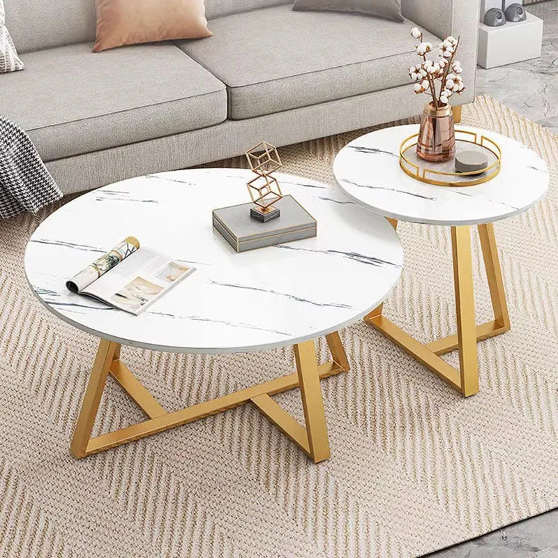 Simplicity Black Coffee Tables Round Nordic Advanced Sense Luxury Coffee Tables Marble Effect Unique Couchtisch Home Furniture - LUXHOME