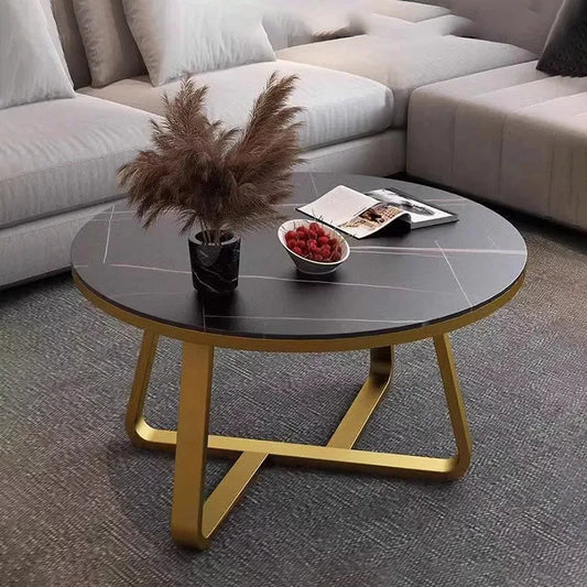 Simplicity Black Coffee Tables Round Nordic Advanced Sense Luxury Coffee Tables Marble Effect Unique Couchtisch Home Furniture - LUXHOME