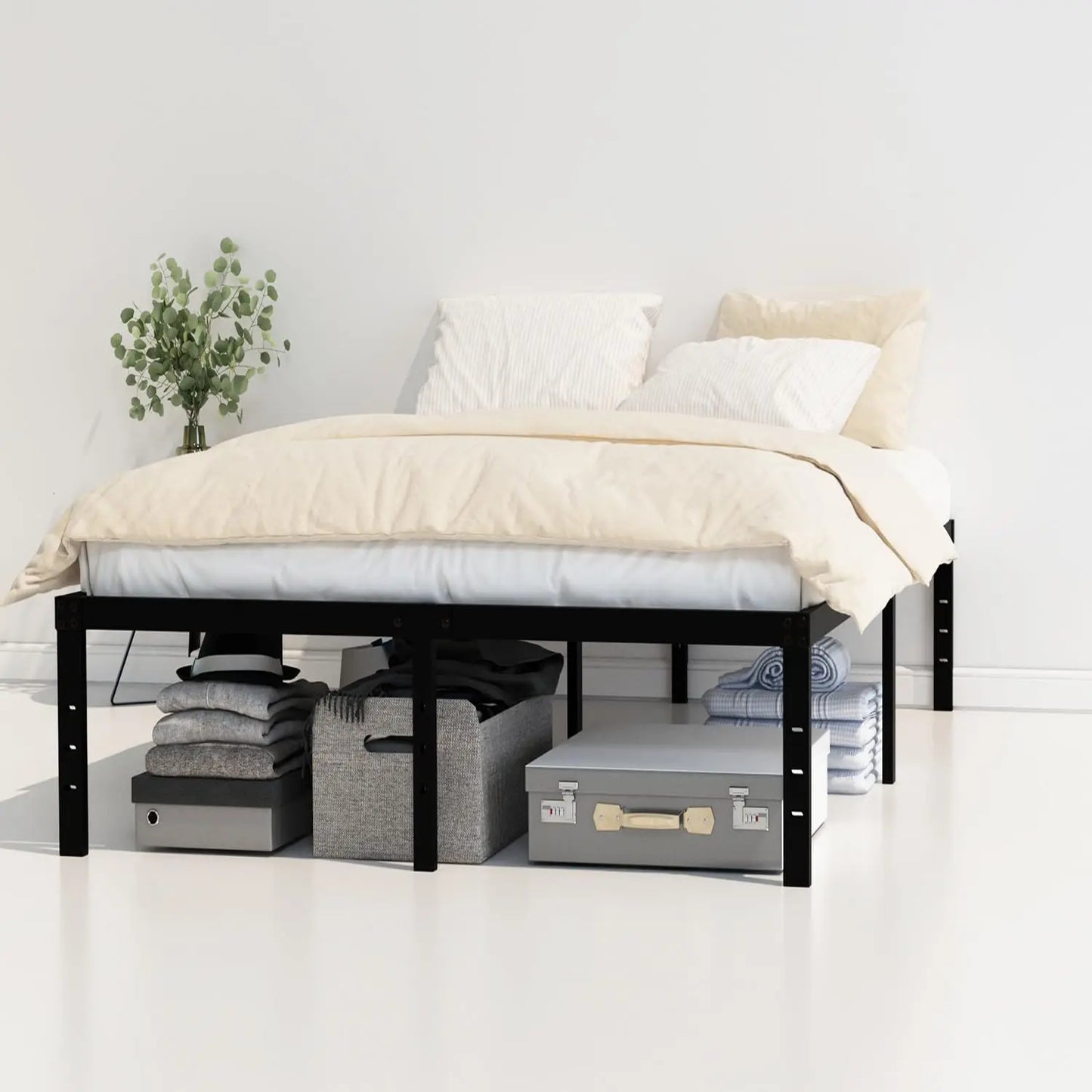California King Bed Frames, 20 Inch Heavy Duty Metal Platform Support Up to 3000 lbs with steel Slat, No Box Spring Needed, Easy