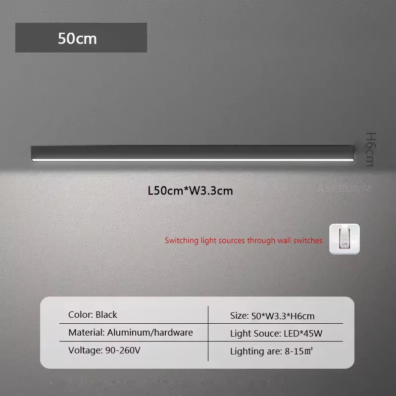 Long LED Strip Ceiling Light Floodlight For Bedroom Dining Living Room Cloakroom Minimalist Led Ceiling Lamp Indoor Decoration