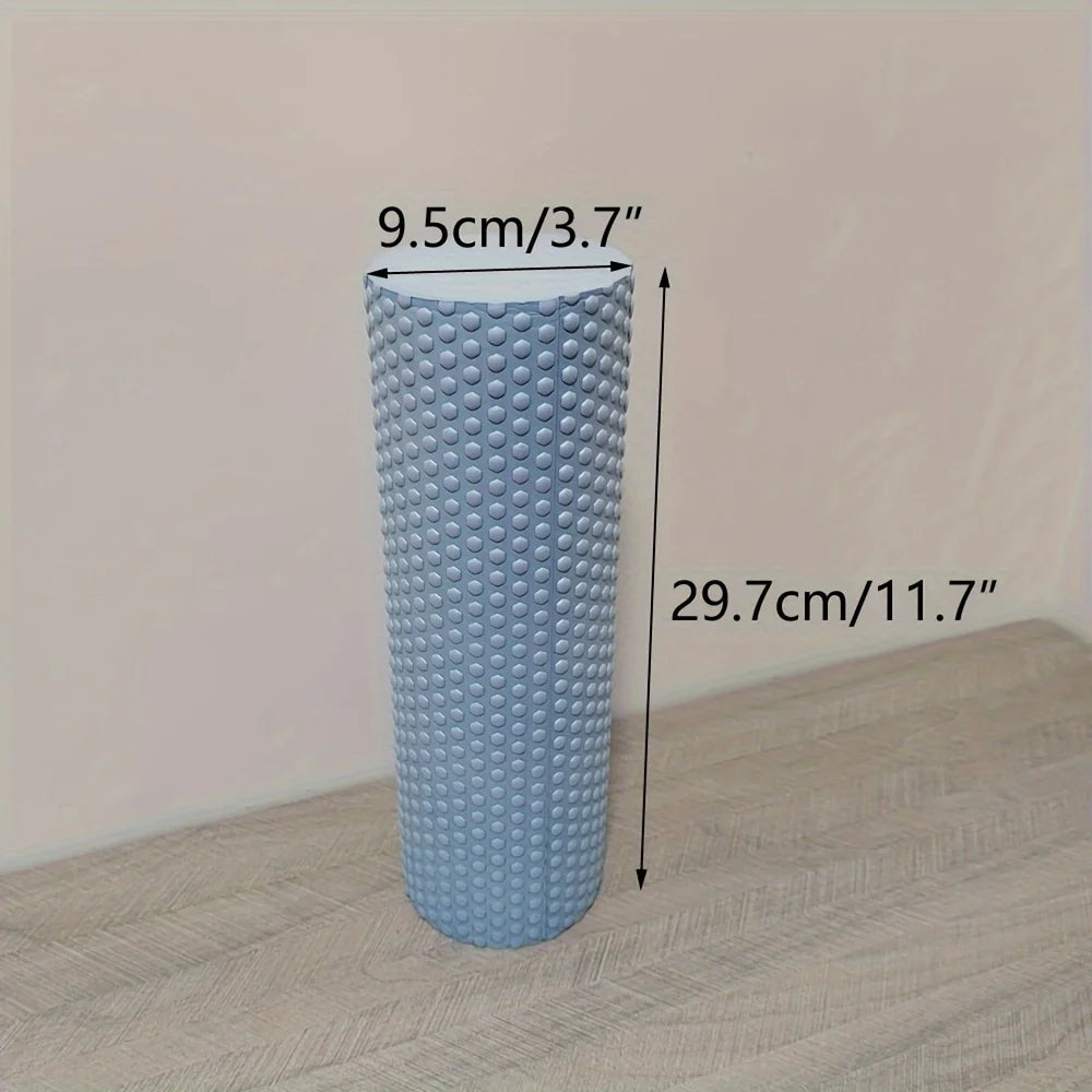 Yoga Roller Round Enhanced Home Workouts EVA Foam Cylinder Hexagonal Roller for Pilates Exercise Diameter 9.5cm Length 29.7cm