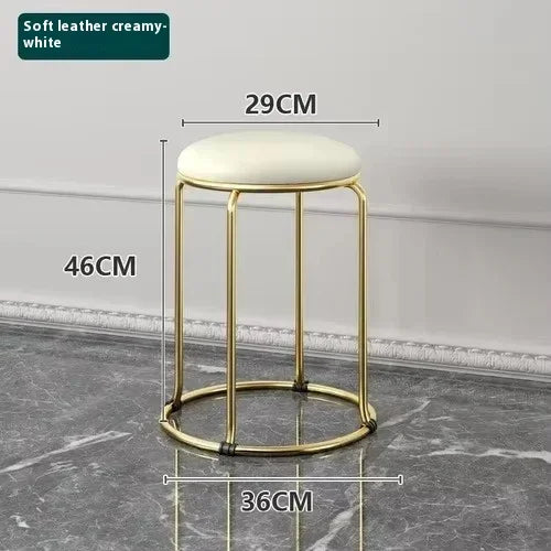 Beauty Salon Gold Luxury Velvet Dining Chair Bar Stool Dresser Chair Vanity Low Stool Taburete Con Respaldo Nordic Furniture YH