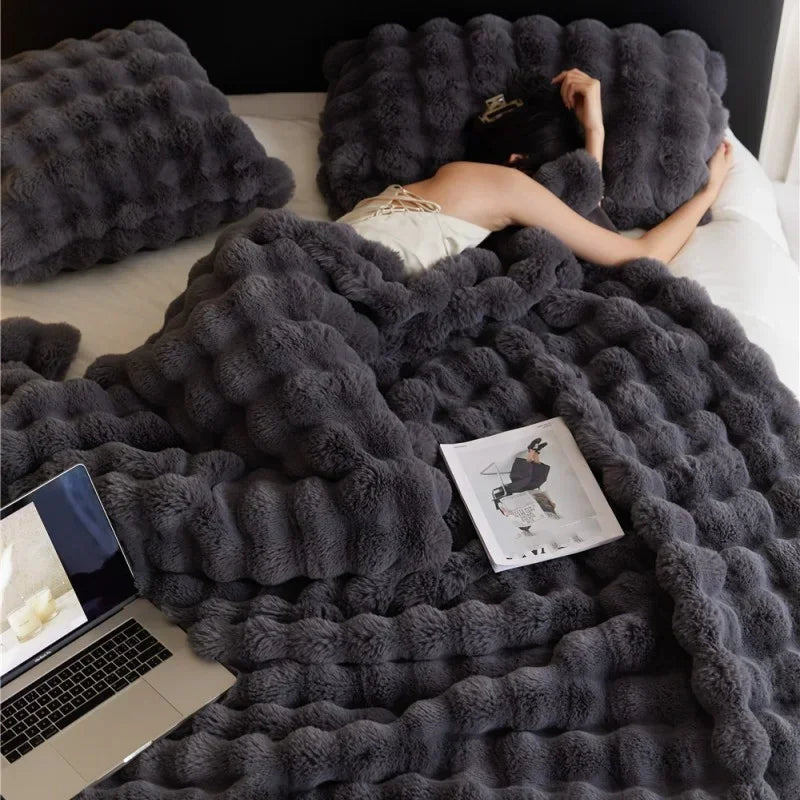 Lux Winter Faux Fur Blanket or Pillowcases