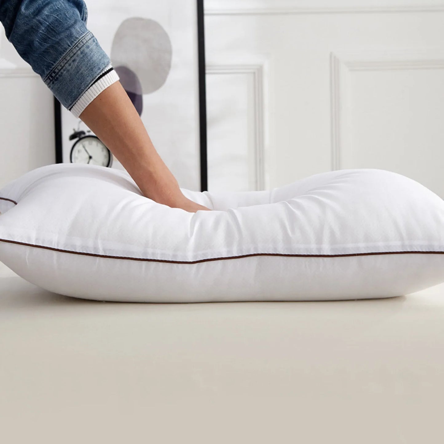 Standard Pillow Inner Bedding Feather Down Pillows For Sleeping Natural Goose Feathers Pillow Core For Home Bed Sofa Decor