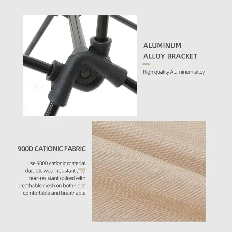 Outdoor Camping Chair Portable Folding Moon Beach Chair Leisure Travel BBQ Fishing Chairs Detachable Picnic Outdoor Furniture