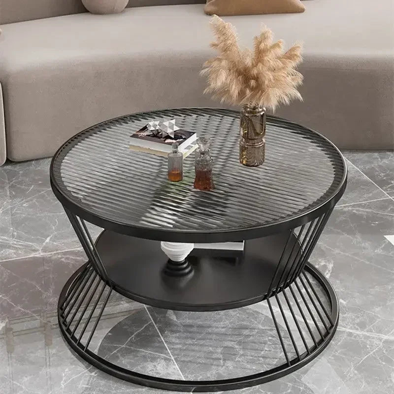Small Apartment Living Room Round Household Minimalist Mini Table Modern Light Luxury