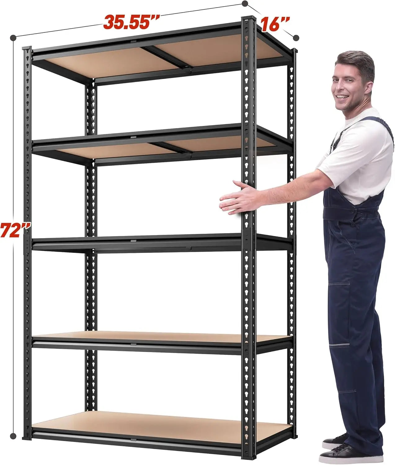 W x 72" H x 16" D Storage Shelves 72" H Garage Shelving Heavy Duty 2020LBS 5 Tier Adjustable Metal Shelving Unit f