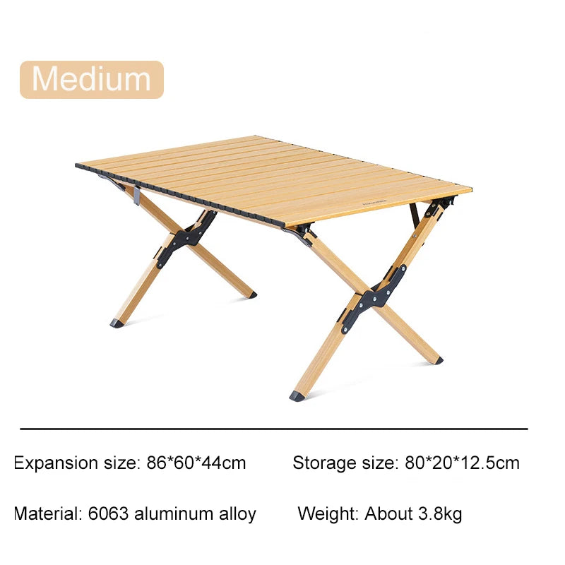 Naturehike Portable Folding Picnic Table Outdoor BBQ Camping Roll Table Aluminium Alloy Light Weight Table Outdoor Furniture