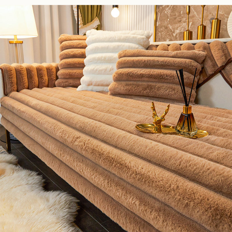 Thicken Faux Fur Plush Sofa Cover Non-slip Sofa Seat Pad European Sofa Towel for Living Room Decor