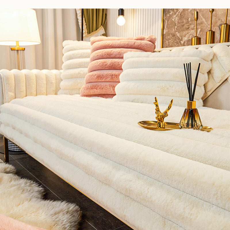 Thicken Faux Fur Plush Sofa Cover Non-slip Sofa Seat Pad European Sofa Towel for Living Room Decor