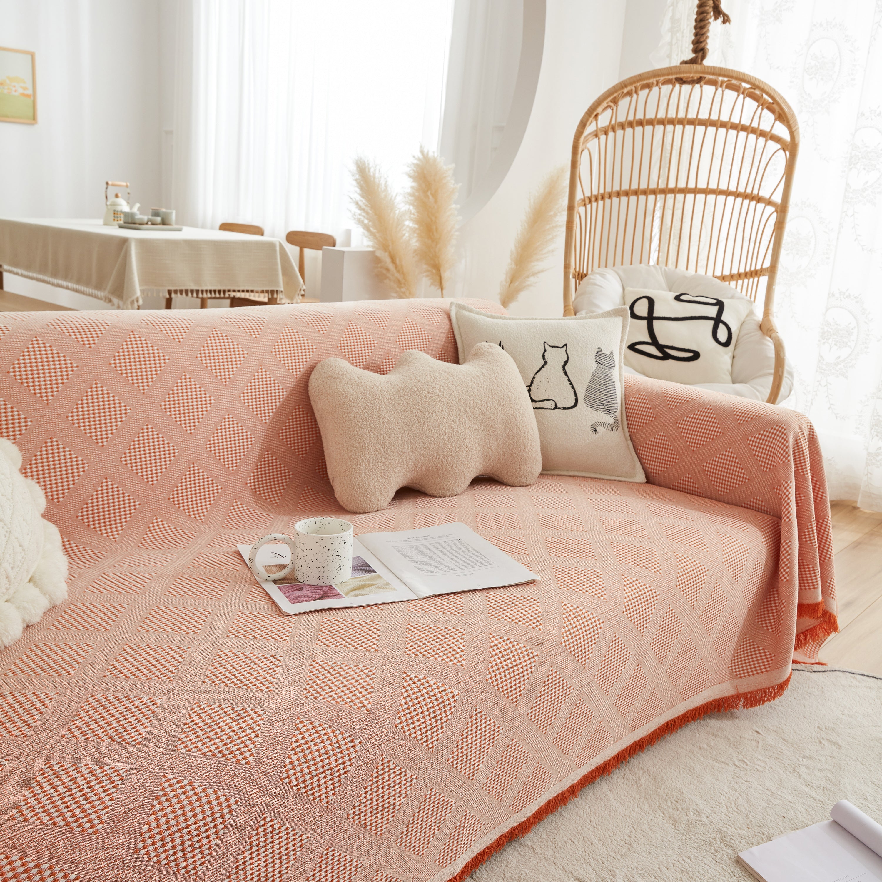 High-Quality Polyester Fabric Sofa Throw, Couch Cover Blanket Throw, Couch Protector for Pets