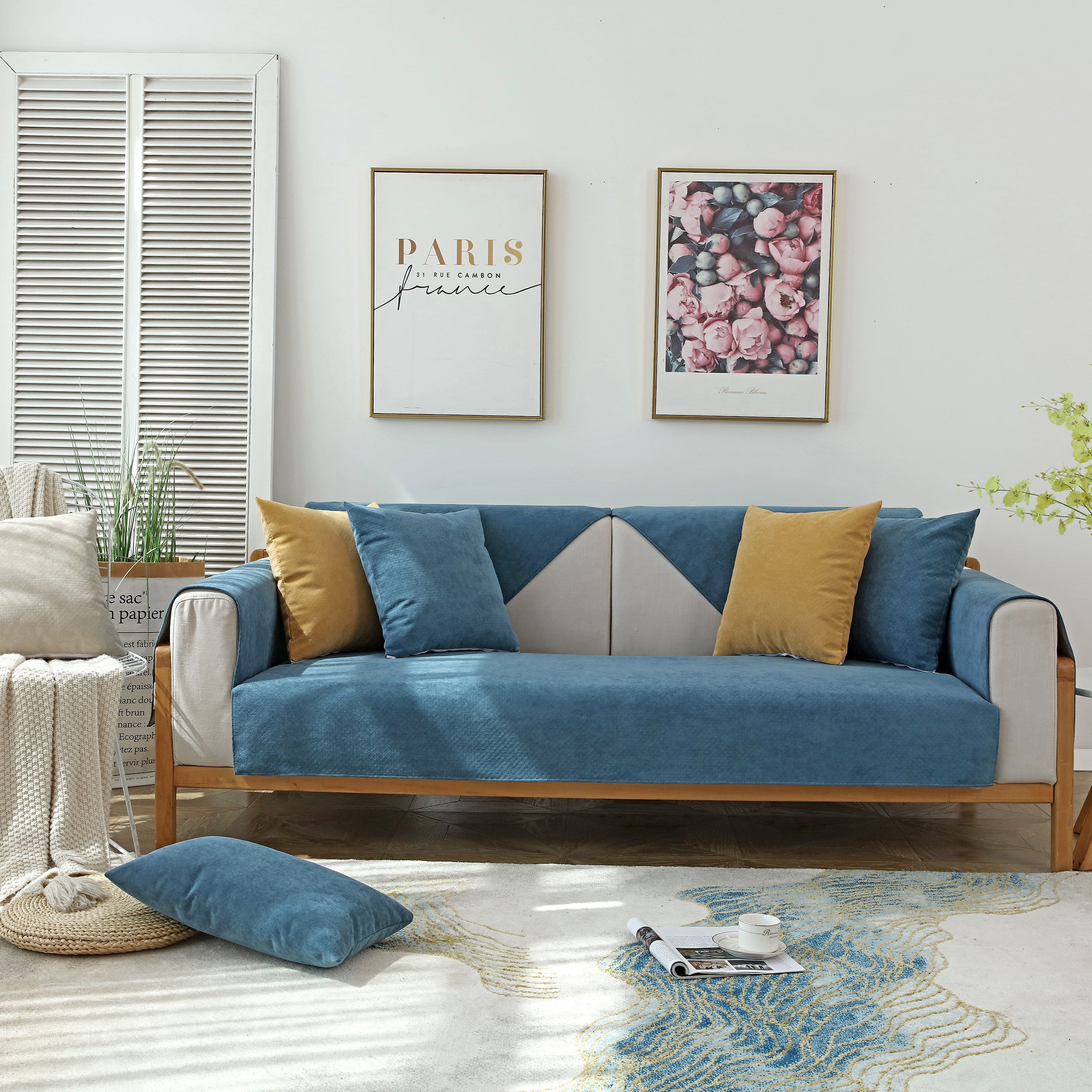 Waterproof Non-Slip Quilted Corduroy Sofa Covers for Pets, Sectional Couch Covers