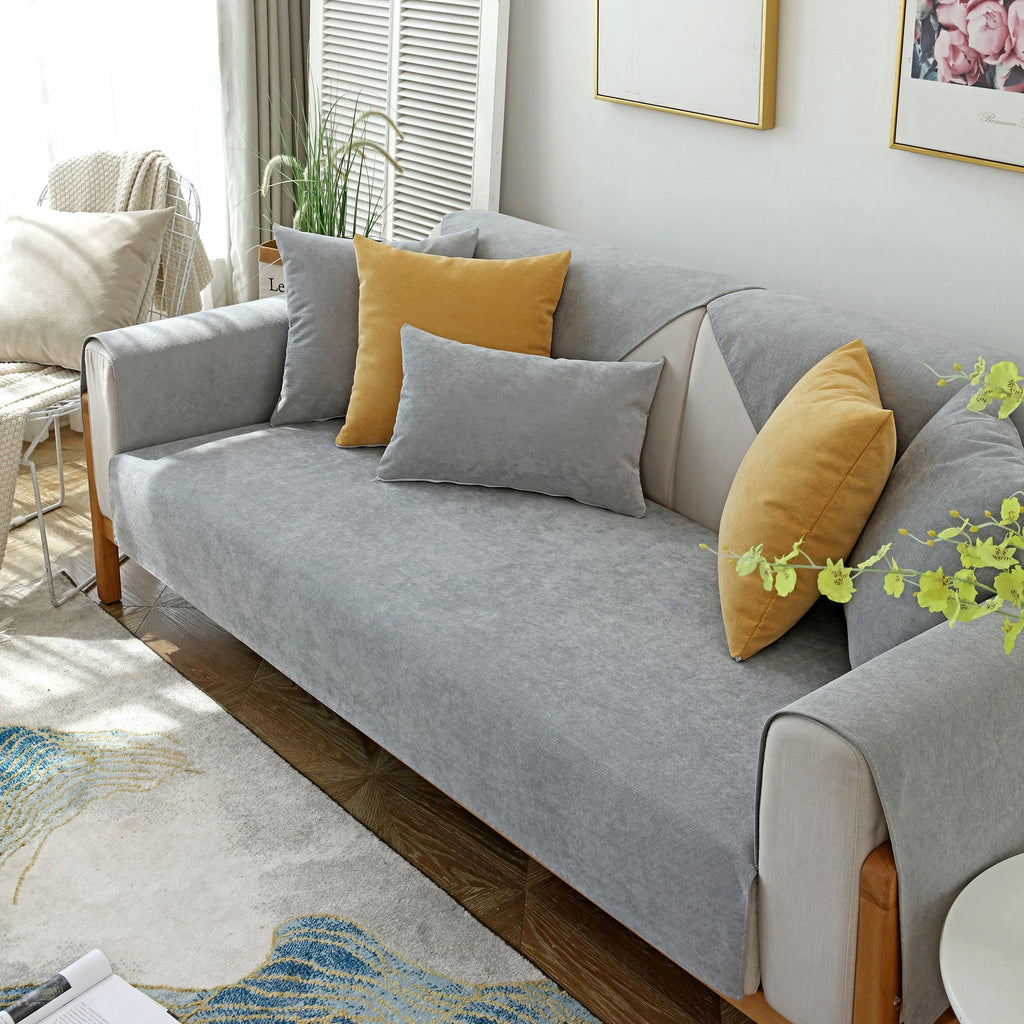 Waterproof Non-Slip Quilted Corduroy Sofa Covers for Pets, Sectional Couch Covers